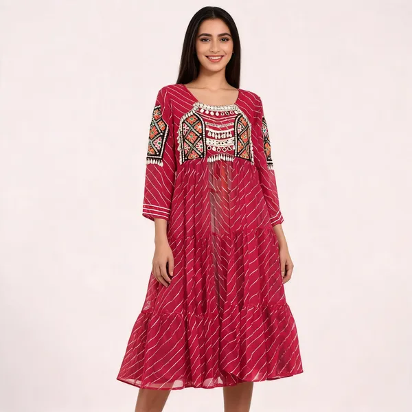 Pink_Georgette_Embroidered_Flared_Ethnic_Dress_For_Women