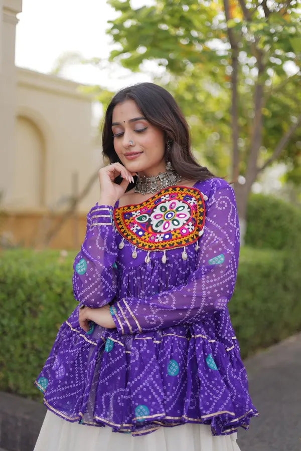 Purple_Printed_Peplum_Lehenga_Set_for_Women