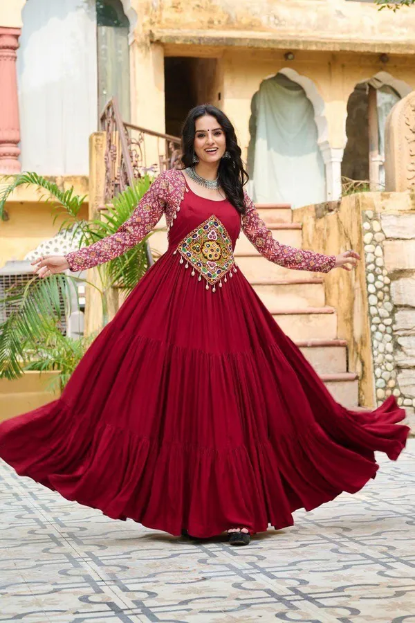 Maroon_Rayon_Flared_Anarkali_Gown_For_Women