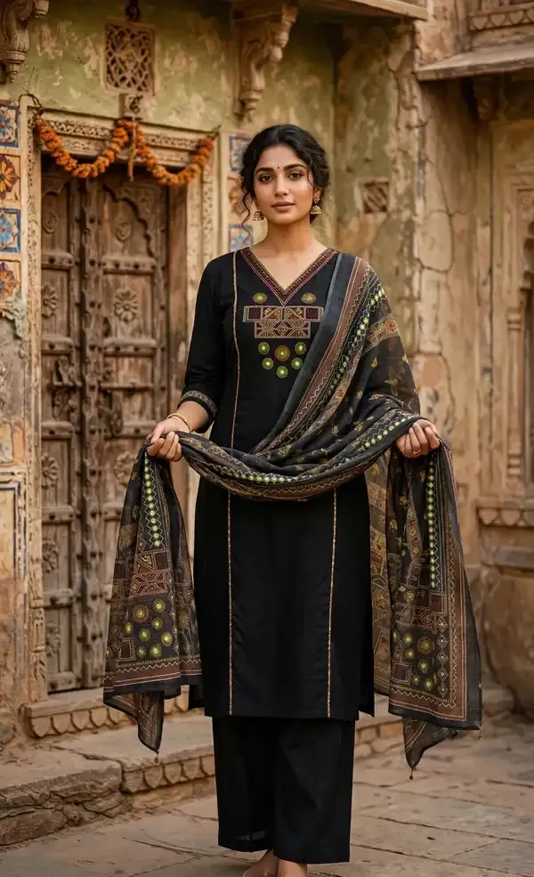 Black_Cotton_Straight_Fit_Salwar_Suit_For_Women