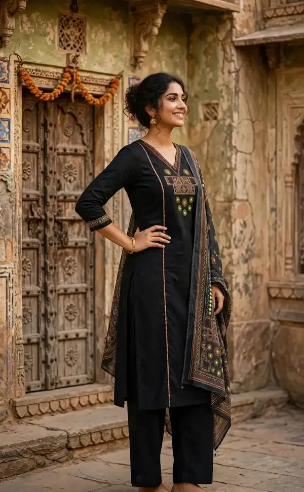 Black_Cotton_Straight_Fit_Salwar_Suit_For_Women