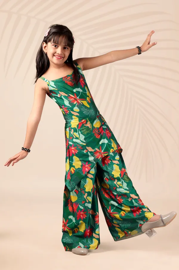 Green_Crepe_Silk_Printed_Ethnic_Wear_Set_For_Girl