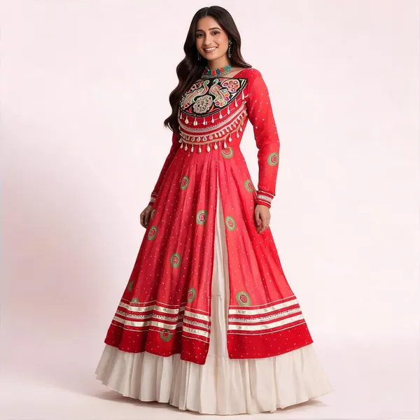 Red_Georgette_Embroidered_Anarkali_Dress_Set_For_Women