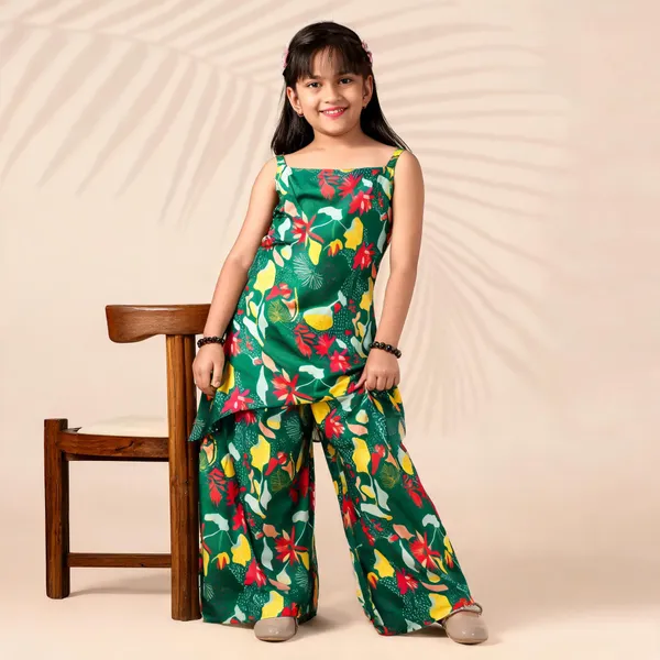 Green_Crepe_Silk_Printed_Ethnic_Wear_Set_For_Girl