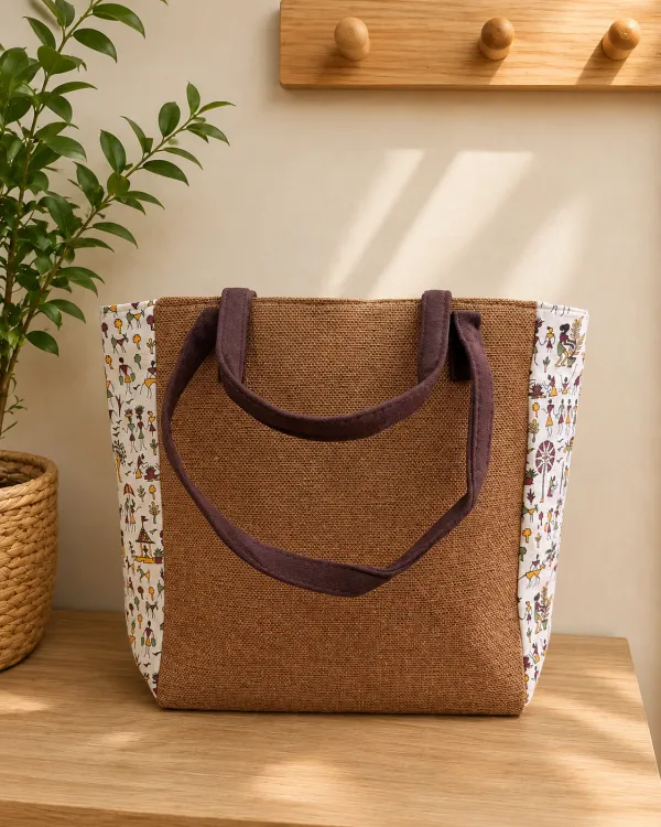 Beige_Jute-Cotton_Warli_Print_Handcrafted_Tote_Bag_For_Women