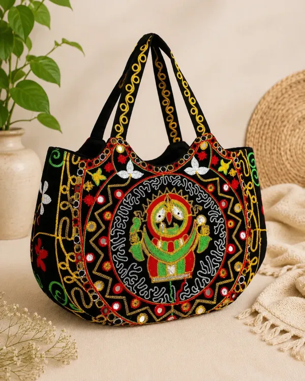 Black_Jute-Cotton_Jagannath_Embroidered_Mirror_Work_Handbag_For_Women