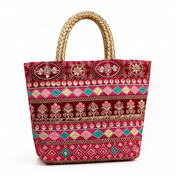 Pink_Jute-Cotton_Embroidered_Handcrafted_Party_Bag_For_Women