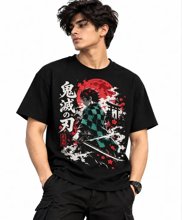 Black_Graphic_Fit_T-Shirt_For_Men