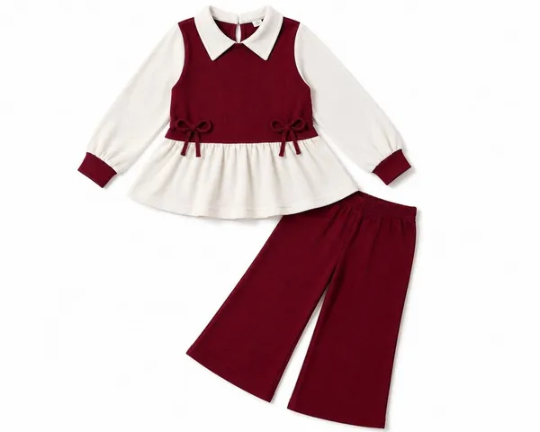 Burgundy_Two-Piece_Flared_Outfit_Set_For_Girls