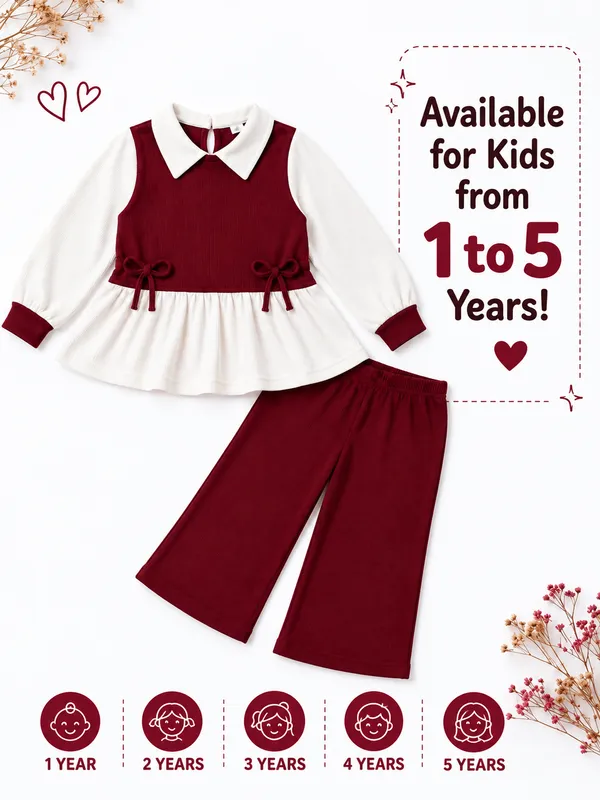 Burgundy_Two-Piece_Flared_Outfit_Set_For_Girls