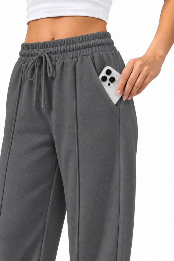 Grey_Wide_Leg_Casual_Pants_For_Women