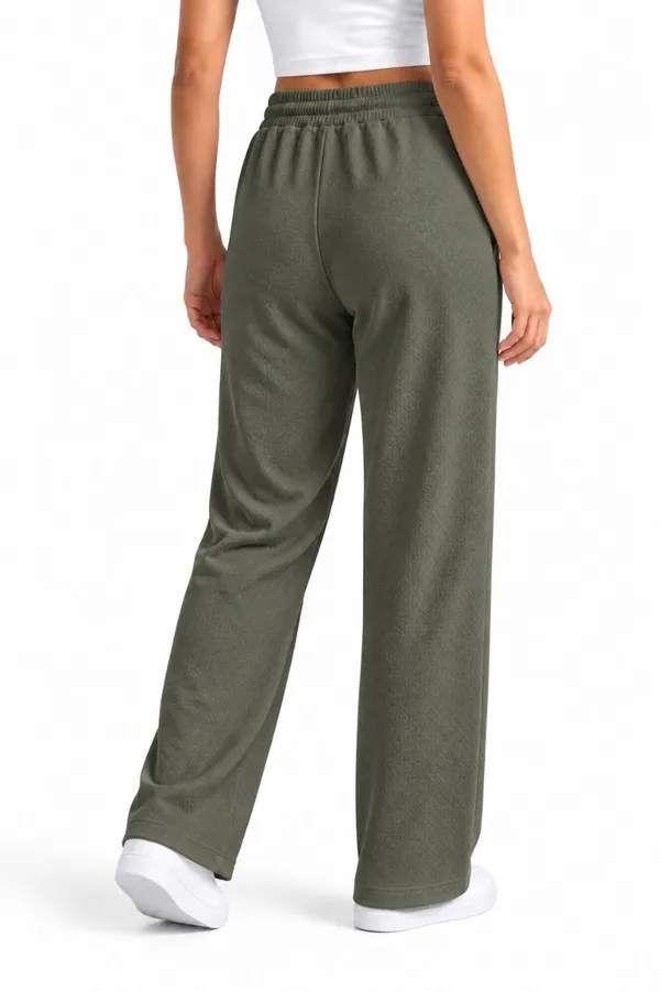 Olive_Green_Wide_Leg_Pants_For_Women