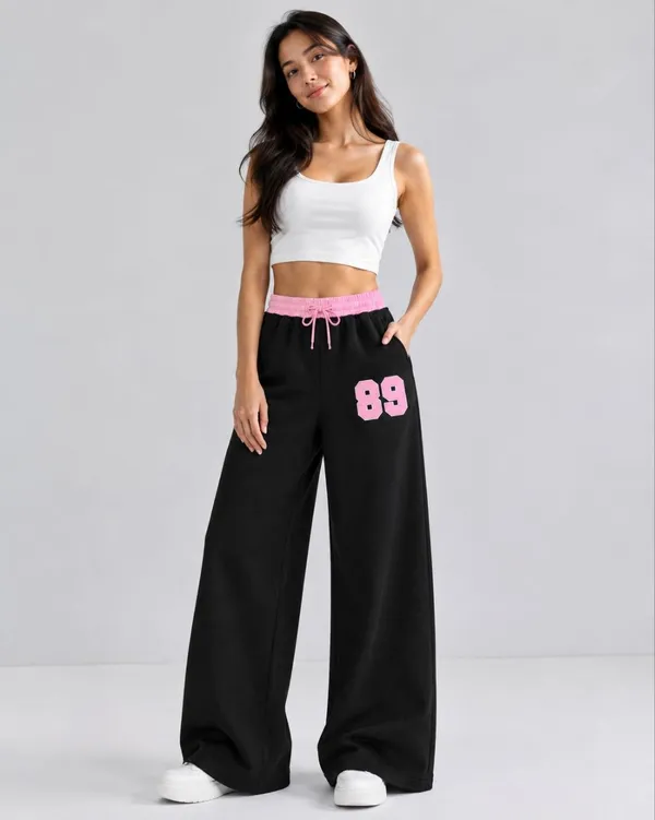 Black_Wide_Leg_Track_Pants_For_Women