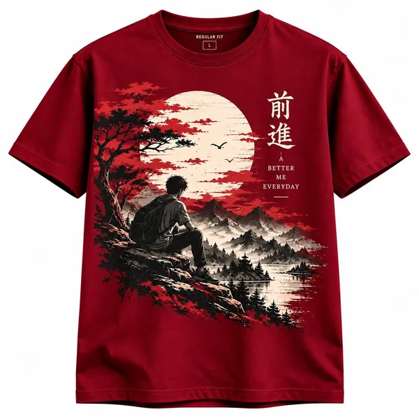 Maroon_Graphic_Print_Crew_Neck_T-Shirt_For_Men