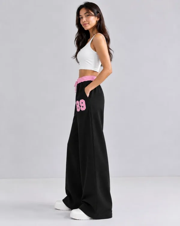 Black_Wide_Leg_Track_Pants_For_Women