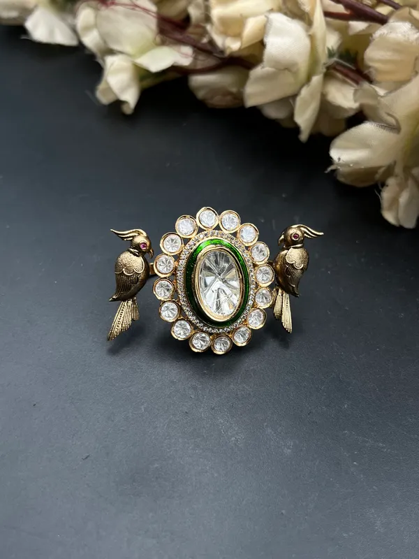 Gold_Green_Crystal_Bird_Motif_Brooch_For_Women
