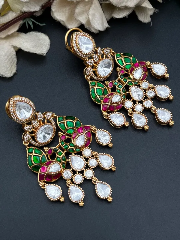Gold_Tone_Meenakari_Kundan_Chandelier_Earrings_For_Women