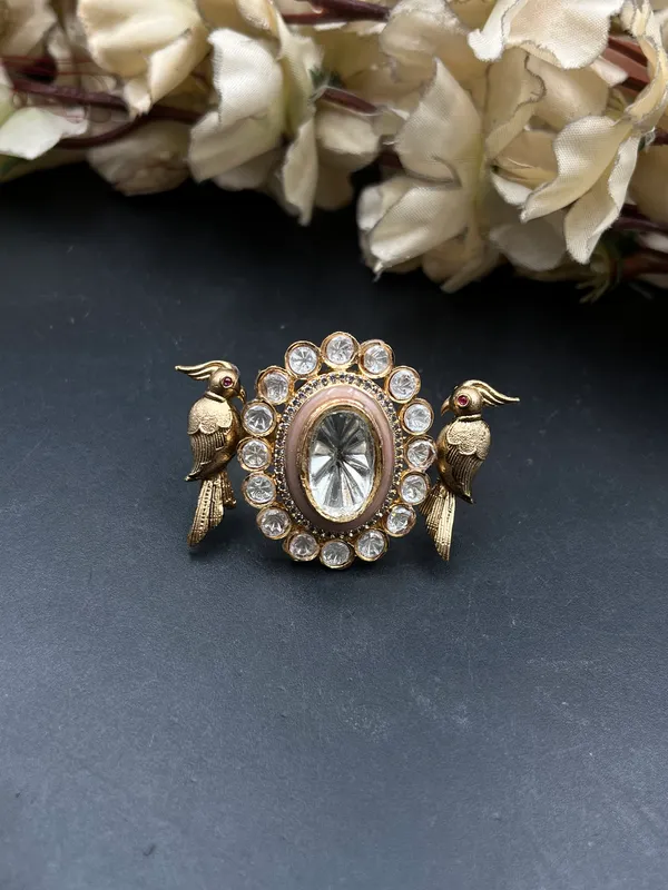 Gold_Pink_Crystal_Bird_Motif_Brooch_For_Women