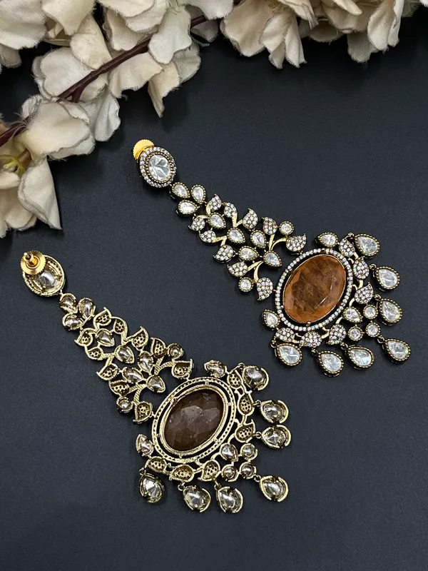 Gold_Brown_Oval_Stone_Kundan_Drop_Earrings_For_Women