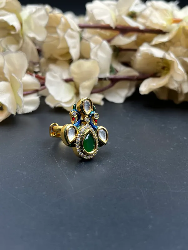 Multicolor_Gold-Tone_Peacock_Stone_Stud_Earrings_For_Women