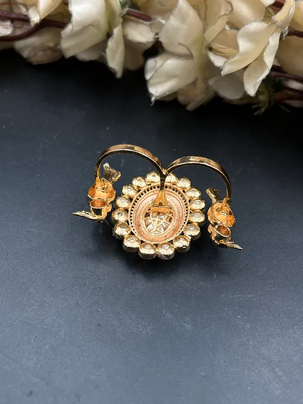 Gold_Pink_Crystal_Bird_Motif_Brooch_For_Women
