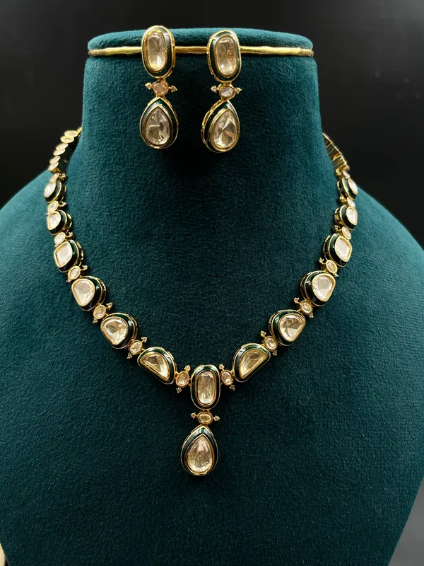 Gold_Tone_Faceted_Stone_Necklace_Set_For_Women