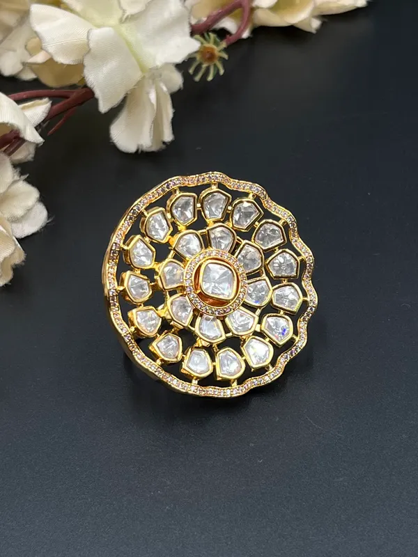 Gold-Tone_Floral_Stone_Embellished_Statement_Ring_For_Women