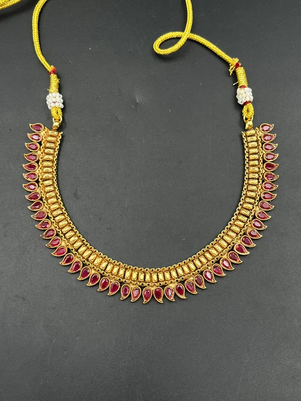 Gold_Red_Ruby_Stone_Necklace_And_Earring_Set_For_Women