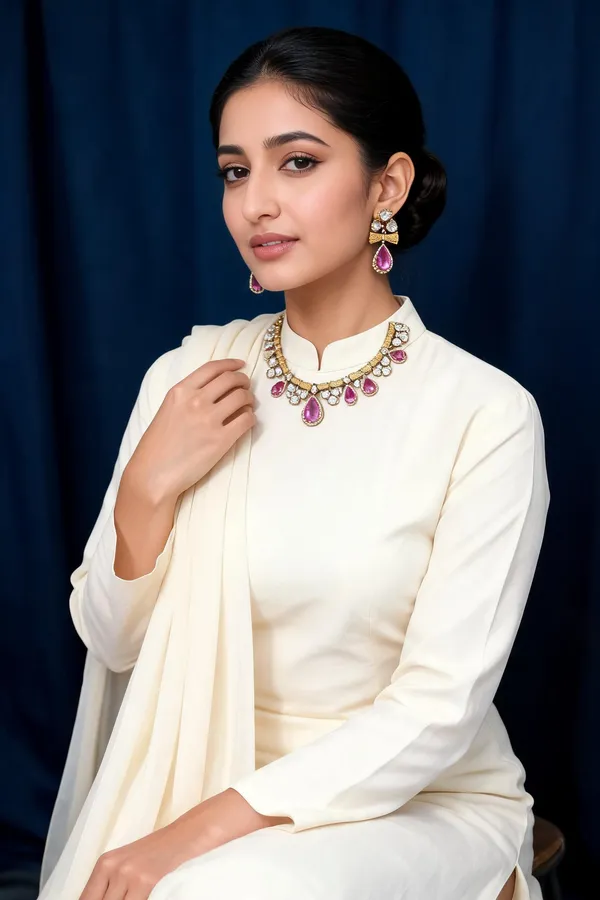 Gold_&_Pink_Floral_Stone_Necklace_And_Earrings_Set