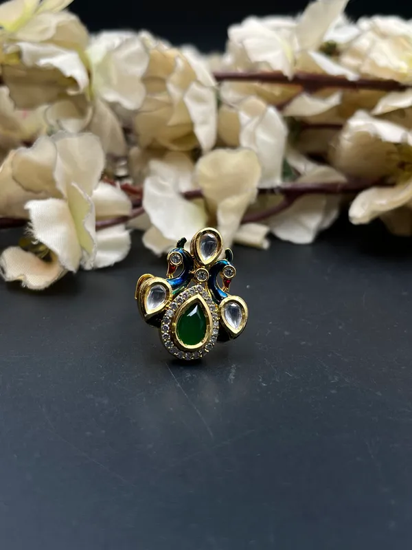 Multicolor_Gold-Tone_Peacock_Stone_Stud_Earrings_For_Women