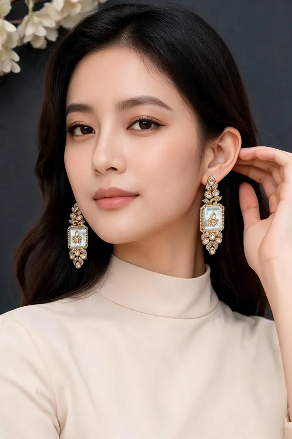 Gold_Tone_Iridescent_Stone_Paisley_Drop_Earrings_For_Women
