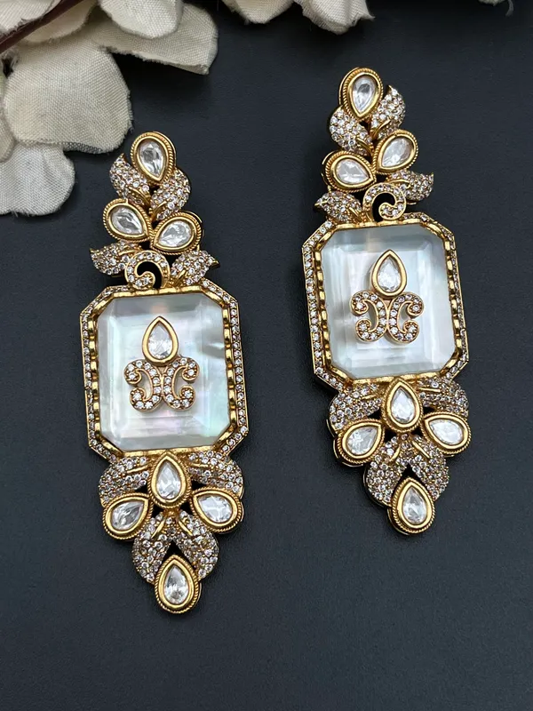 Gold_Tone_Iridescent_Stone_Paisley_Drop_Earrings_For_Women
