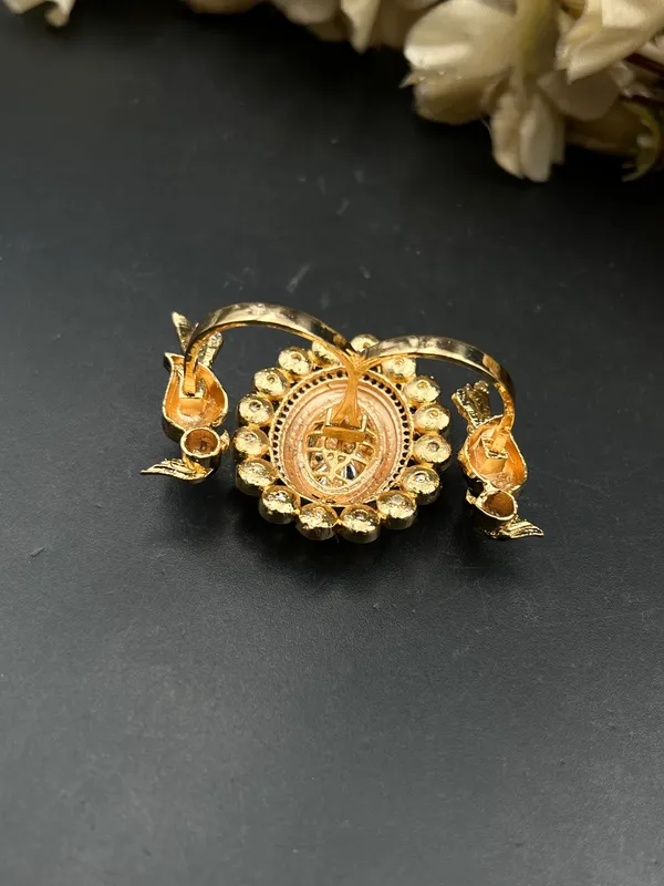 Gold_Green_Crystal_Bird_Motif_Brooch_For_Women