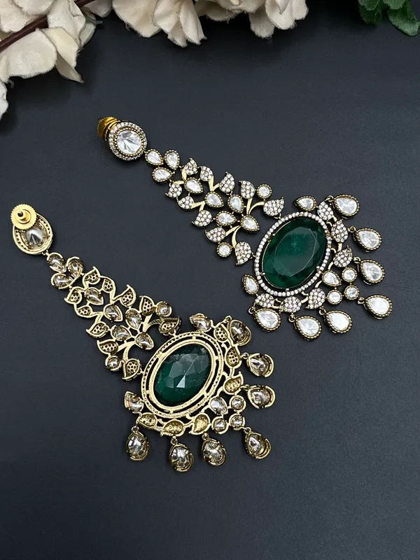 Gold_Green_Stone_Floral_Chandelier_Drop_Earrings_For_Women