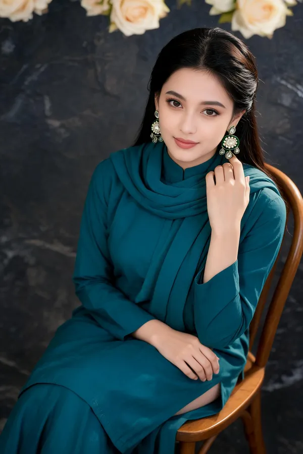 Green_Gold-Tone_Stone_Studded_Floral_Drop_Earrings_For_Women