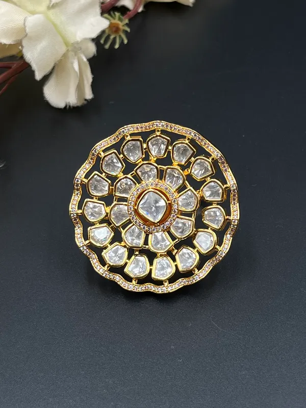 Gold-Tone_Floral_Stone_Embellished_Statement_Ring_For_Women