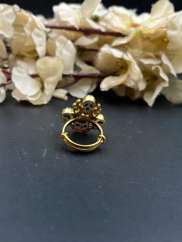 Multicolor_Gold-Tone_Peacock_Stone_Stud_Earrings_For_Women