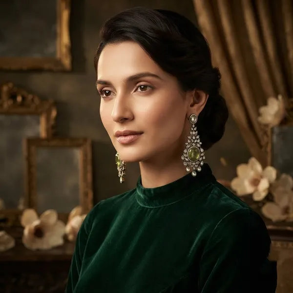 Gold_Green_Stone_Studded_Bajubandh_Earring_Pair__For_Women