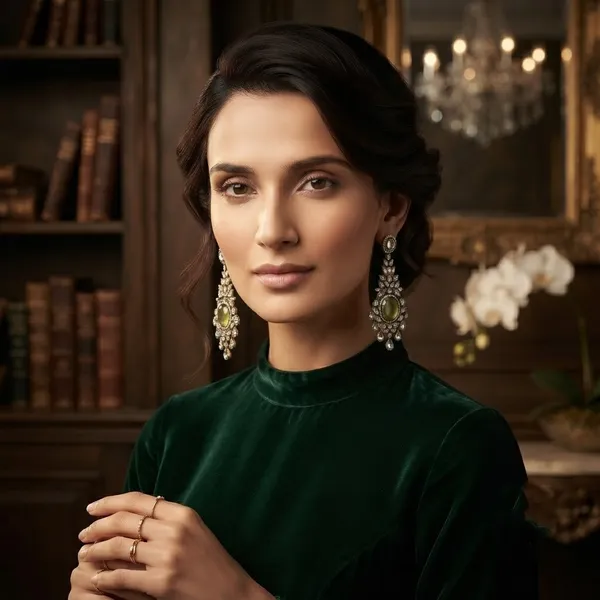 Gold_Green_Stone_Studded_Bajubandh_Earring_Pair__For_Women
