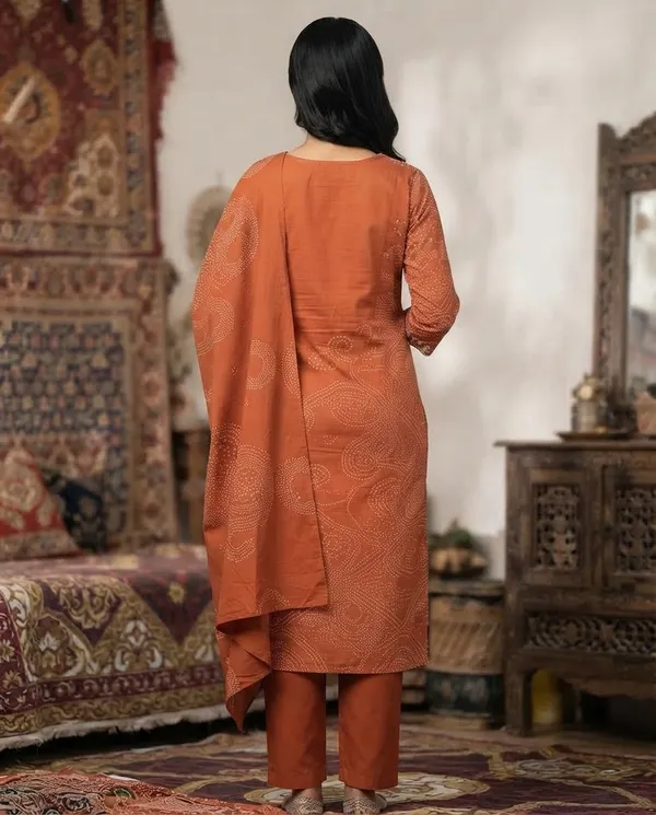Maroon_Cotton_3-Piece_Suit_Set_For_Women