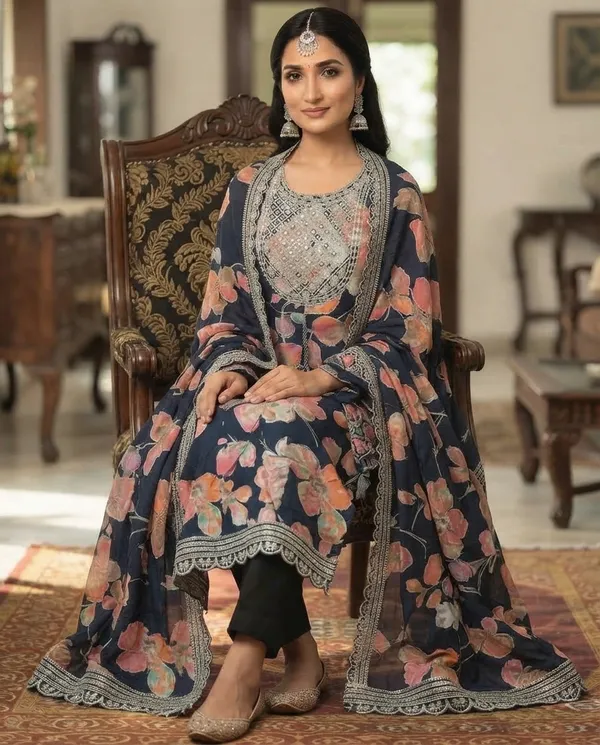 Dark_Blue_Rayon_Anarkali_Suit_Set_For_Women