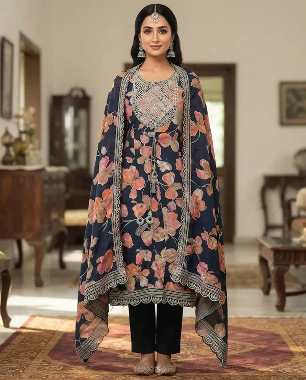 Dark_Blue_Rayon_Anarkali_Suit_Set_For_Women