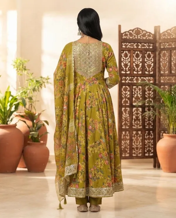 Green_Rayon_Anarkali_Frock_Suit_Set_For_Women