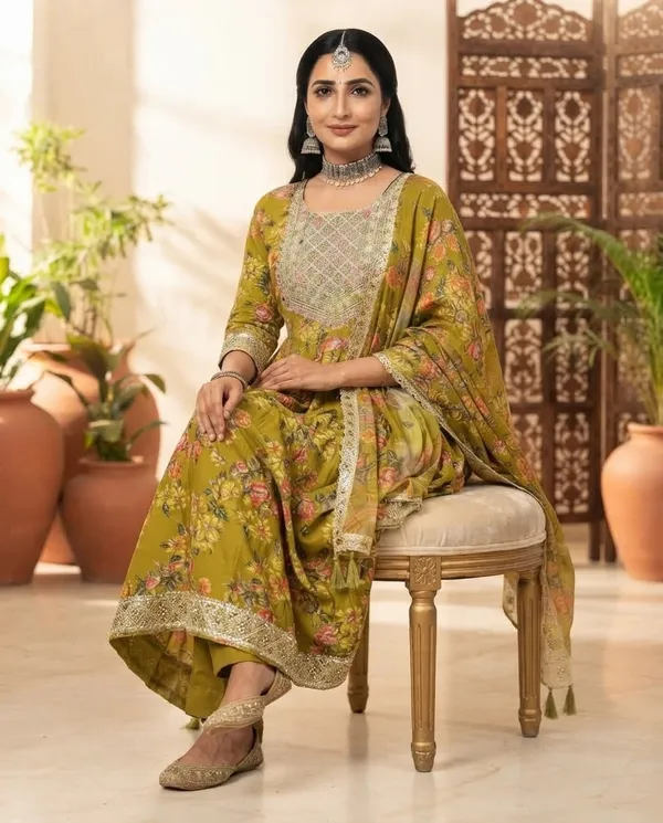 Green_Rayon_Anarkali_Frock_Suit_Set_For_Women