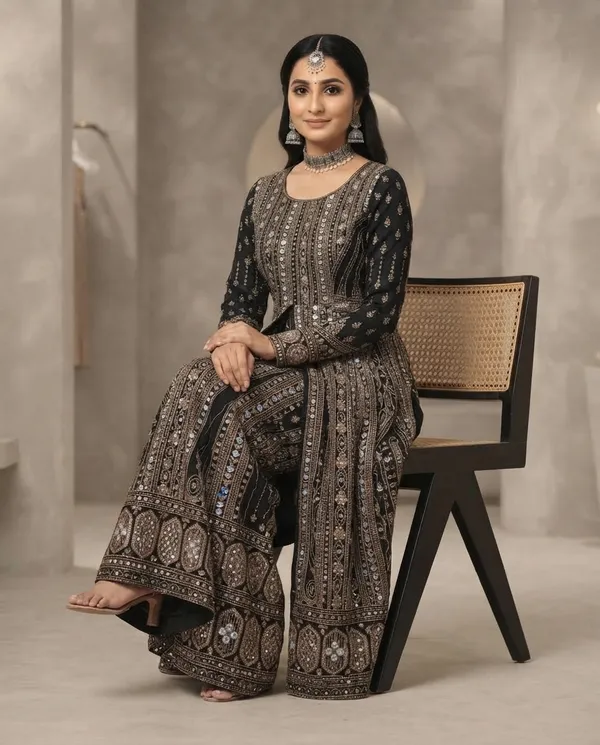 Black_Rayon_Anarkali_Suit_Set_For_Women