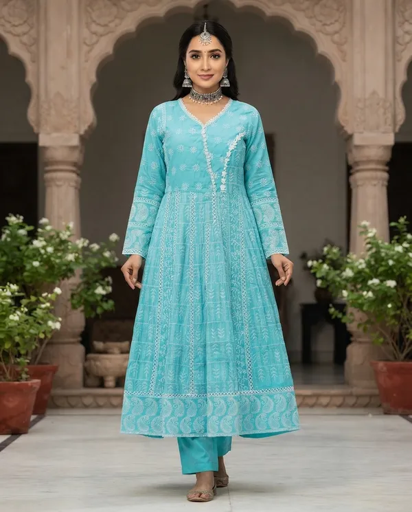 Ocean_Blue_Rayon_Anarkali_Suit_Set_For_Women