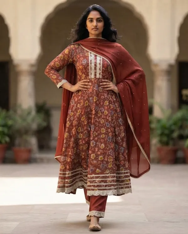 Maroon_Cotton_Cotton_Frock_Suit_Set_For_Women