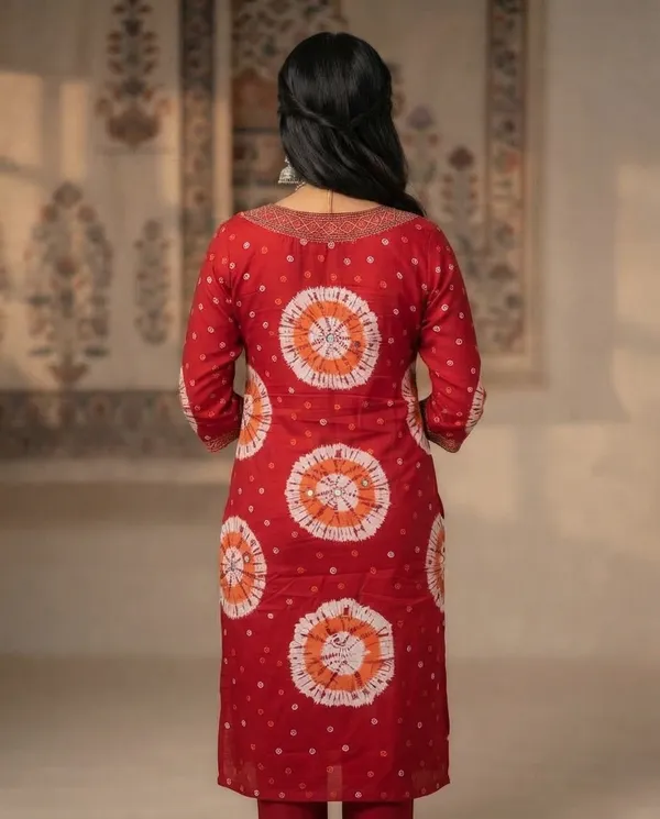 Red_Cotton_Cotton_Suit_Set_For_Women