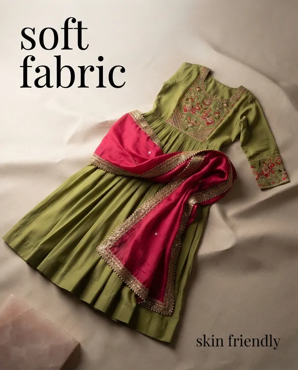 Mehndi_Green_Rayon_Designer_Frock_Suit_Set_For_Women