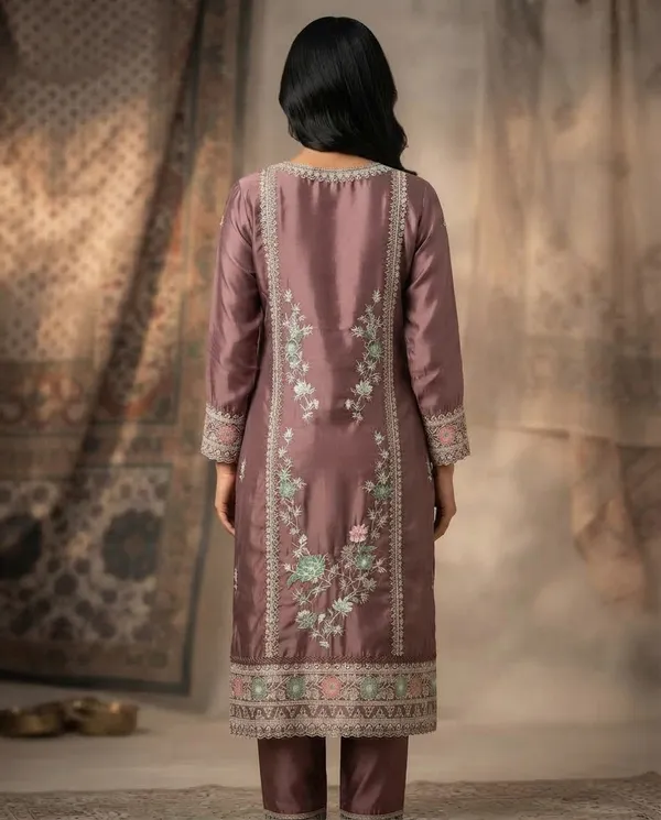 Maroon_Rayon_Kurti_Pant_Set_For_Women